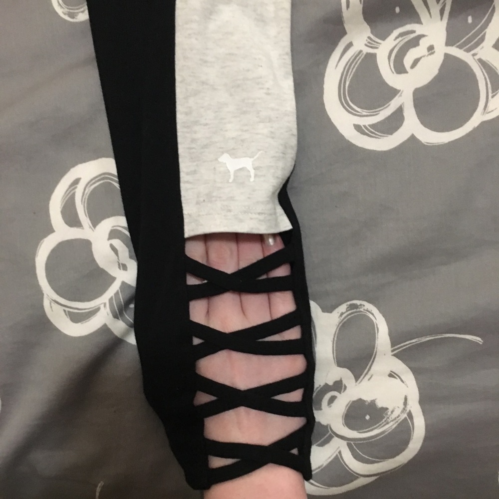 VS Pink black/tan cutout leggings